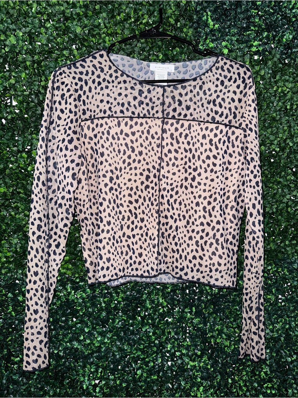 KIRIOUS Women’s Leopard-Print Long Sleeve Top — Size Large